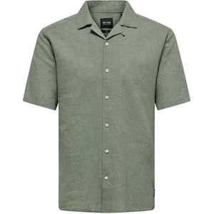 ONLY & SONS gemêleerd slim fit overhemd ONSCAIDEN groen