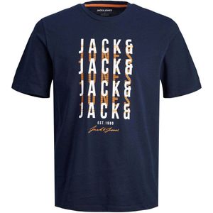 JACK & JONES T-shirt JJDELVIN met printopdruk navy blazer