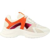 Red Rag 71560 chunky leren sneakers wit/oranje