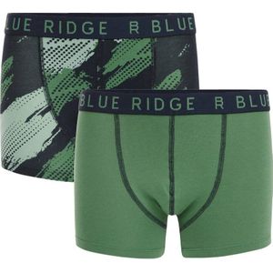 WE Fashion Blue Ridge boxershort - set van 2 mosgroen/donkerblauw