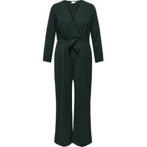 ONLY CARMAKOMA jumpsuit met glitters donkergroen