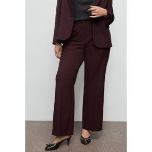 Mango straight regular waist broek met krijtstreep donkerrood