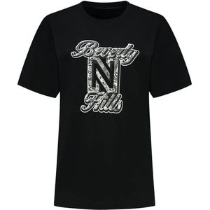 NIKKIE T-shirt Beverly met printopdruk zwart