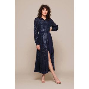 Mart Visser A-lijn jurk met pailletten marineblauw
