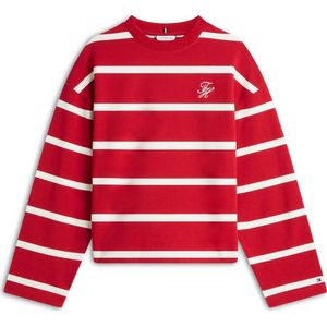 Tommy Hilfiger gestreepte gebreide trui rood