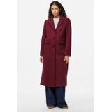 PIECES - PCJadine - Tussenmantel - Wijnrood - Lange Pasvorm