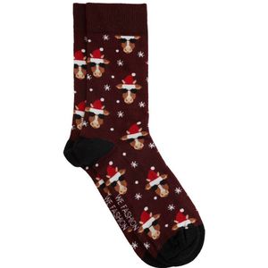 WE Fashion sokken met all over print bruin