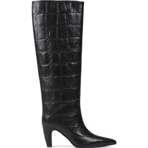 Bronx - Low-Jadey - Hoge Laarzen - Zwart - Krokodillenprint