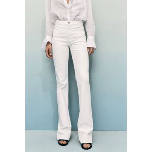 Mango high waist straight leg jeans wit