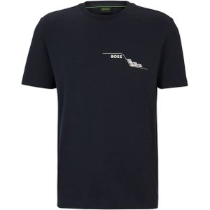 BOSS T-shirt met printopdruk donkerblauw