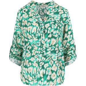 LOLALIZA Blousetop met All Over Print Groen/Wit