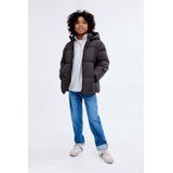 Mango Kids gewatteerde jas antraciet