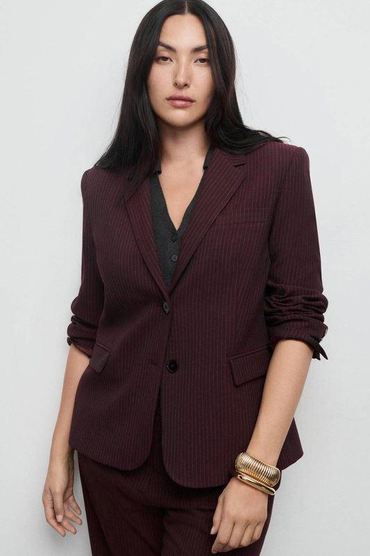 MANGO Blazers 'Bergen'  wijnrood / wit