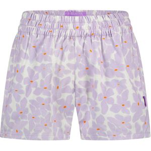 Ellastiek gebloemde relaxed short Sterre lila/ecru/oranje