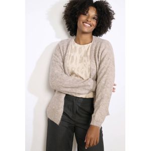 LOLALIZA gebreid vest grijsbruin