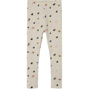 NAME IT MINI legging NMFLUCKY met hartjes ecru melange/multicolor