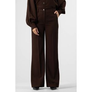 LabeL DOT straight regular waist pantalon donkerbruin