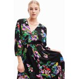 Desigual maxi jurk met all over print zwart/multi