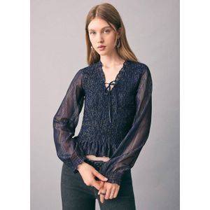 MANGO TEEN blousetop marineblauw met lurex