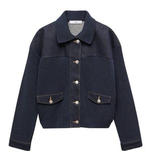 Mango gebreide jasje dark blue denim