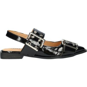 Nelson lak slingback loafers zwart