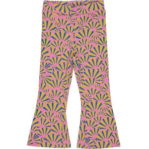 Quapi Mini regular fit broek MARIT met all over print lichtroze/limegroen/petrol