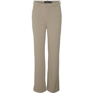 VERO MODA VMZAMIRA regular fit pantalon van gerecycled polyester beige
