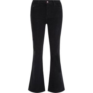 WE Fashion Curve corduroy flared broek zwart