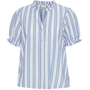ICHI gestreepte blouse IHEZOMO lichtblauw/ wit