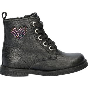 Nelson Kids leren veterboots zwart