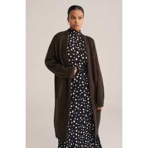 WE Fashion lang vest donkerbruin