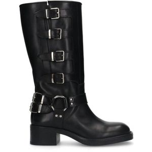 Sacha leren bikerboots zwart