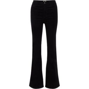 WE Fashion corduroy flared broek zwart