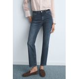 Mango high waist slim fit jeans dark blue denim