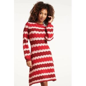 Smashed Lemon gestreepte korte jurk rood