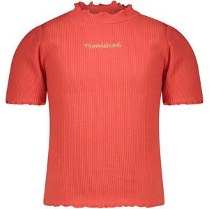 Moodstreet T-shirt met tekst koraalrood