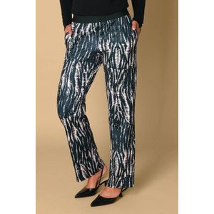 Ivy Beau wide leg high waist broek donkerblauw