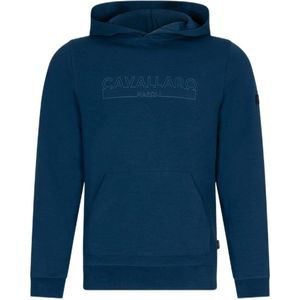 Cavallaro Napoli hoodie Beciano met logo blue opal