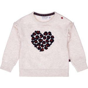 Dirkje baby sweater met printopdruk en ruches beige