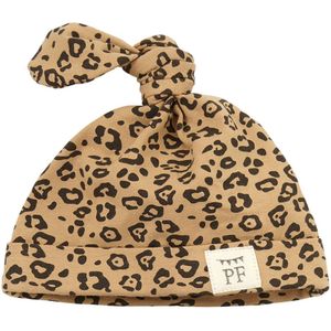 Petit Filippe babymuts panterprint bruin/zwart