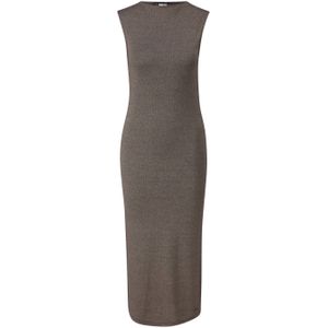 Q/S by s.Oliver midi jurk gebreid taupe met lurex