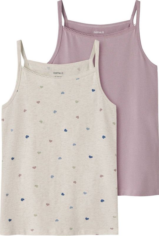 NAME IT KIDS singlet - set van 2 ecru/roze