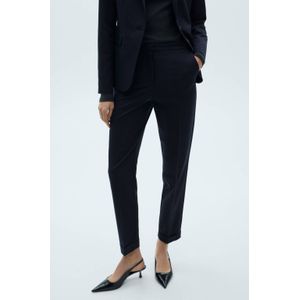 Mango slim regular waist broek marineblauw