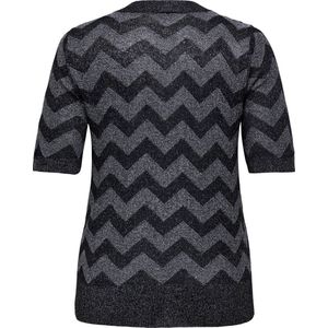 ONLY CARMAKOMA glitter top zwart gebreid