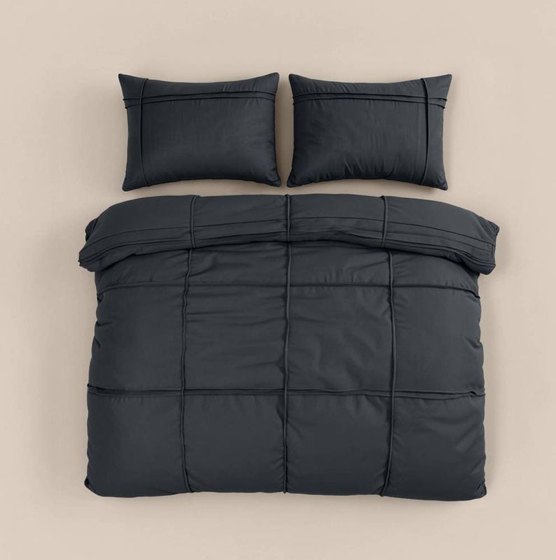 Sleeptime - Washed Tufted - Dekbedovertrek - Antraciet - 200x200 Cm (Tweepersoons)