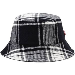 Levi's geruite bucket hat zwart/wit