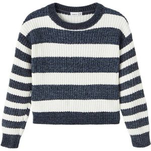 NAME IT KIDS gestreepte sweater NKFNIJANNA donkerblauw/ecru