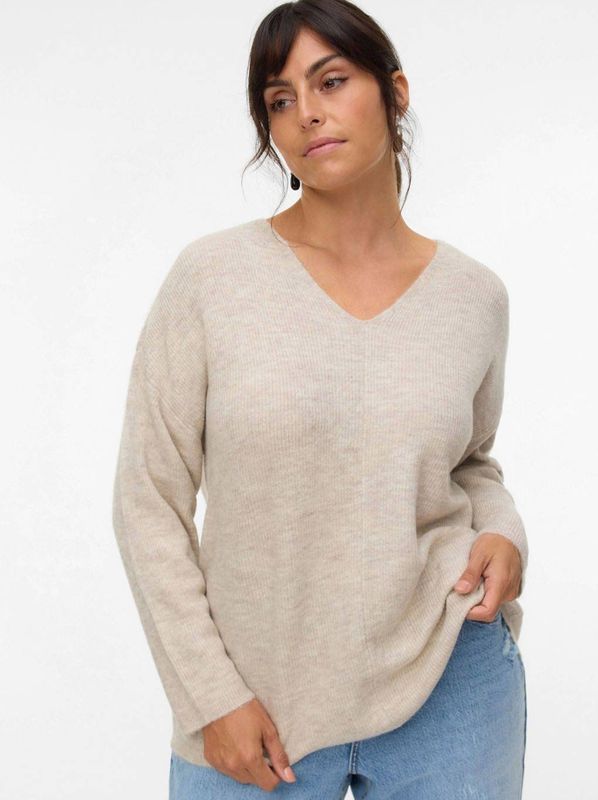 Vmccrewlefile - Gebreide Pullover - V-Hals - Lange Mouwen - Regular Fit