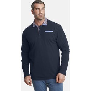 Charles Colby loose fit polo EARL CHAD Plus Size donkerblauw