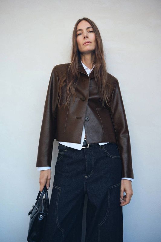 MANGO Tussenjas 'SABI'  chocoladebruin